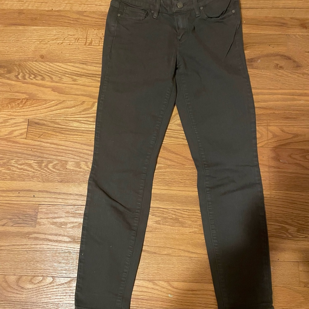 PAIGE Army Green Skinny Jeans
